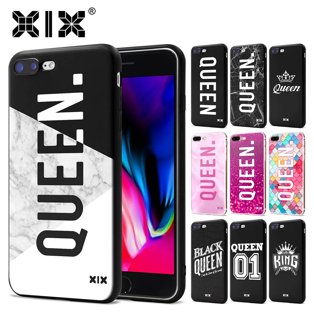 XIX 2018 new arrivals for funda iPhone 6S case 5 5S 6 7 8 Plus X Queen &amp King thin soft silicone TPU cover |