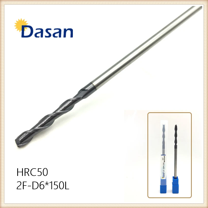 HRC50 2F D6 * 150L 6 мм Концевая фреза твердосплавные спиральные концевые фрезы с прямым