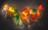 free shipping luxury multicolor hand blown glass wall light