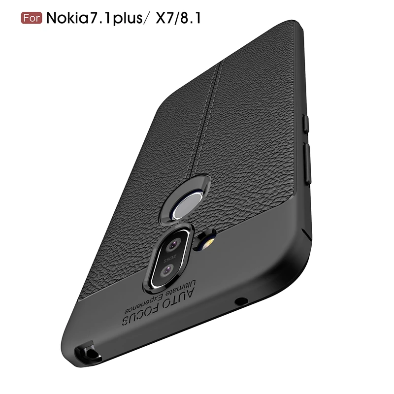 Чехол для Nokia 8 1 прочный корпус в стиле личи силиконовый Полный Защитный чехол X7