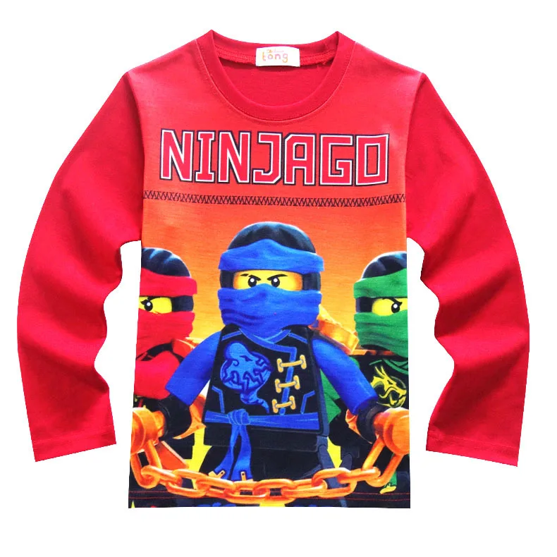 Ниндзя Футболки для мальчиков 2019 лето и принтом LEGO Ninjago футболки девочек футболка