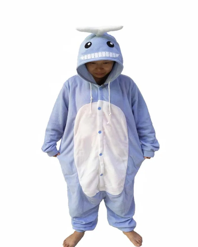 Пижама с рисунком голубого Кита пижама животными цельный новый костюм унисекс