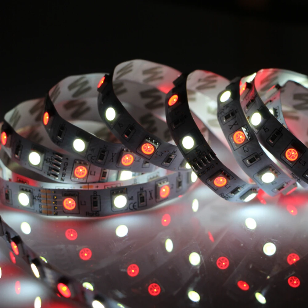 DC12V 5 м RGBW 300 Светодиодная лента 5050 SMD Водонепроницаемая 60Led/M Гибкая RGB +