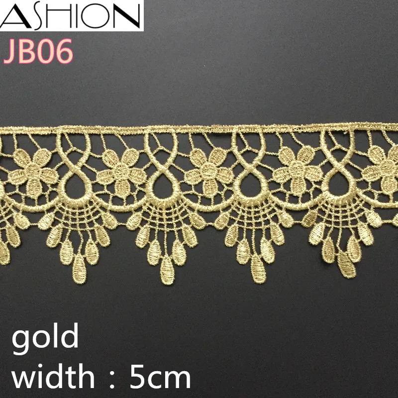 3 ярда ширина 50 мм корончатая шестерня Золотая и серебряная Водорастворимая