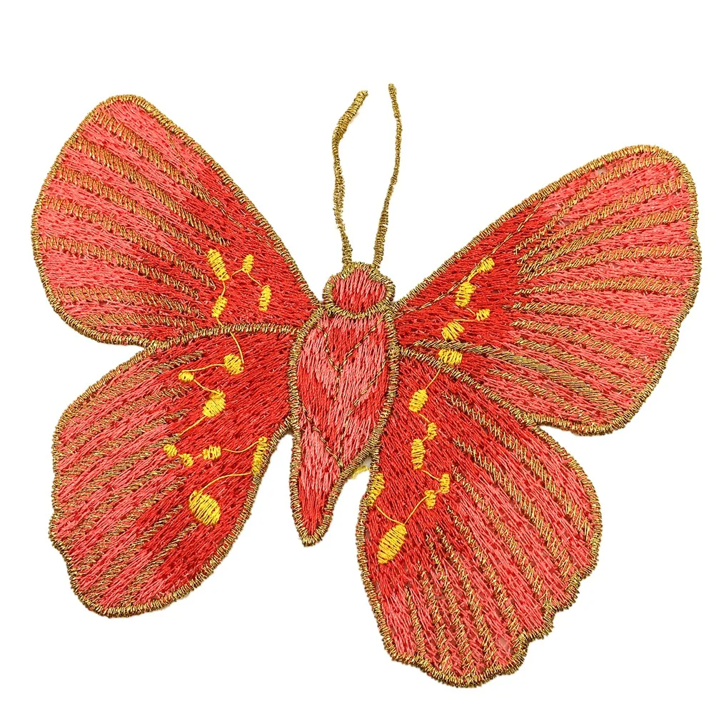 

Large Butterfly Embroidered Patch Embroidery Applique Clothes Stickers Patches For Clothing Parches Ropa Sew On 12x10cm AC1256