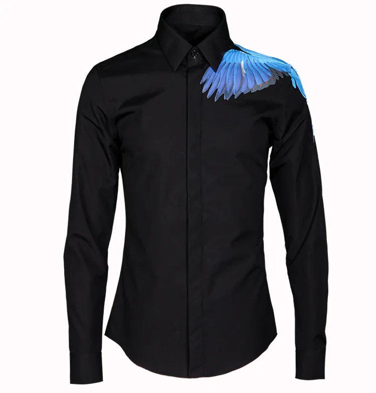 Роскошная Высококачественная Мужская рубашка Chemise Homme брендовая с принтом