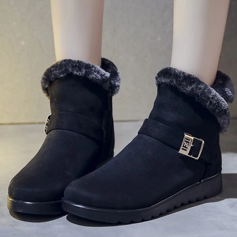 ZYYZYM Women Winter Boots Ankle Snow Boots Women Middle and Old Age Light Plush Keep Warm Cotton Shoes Woman Zapatos De Mujer