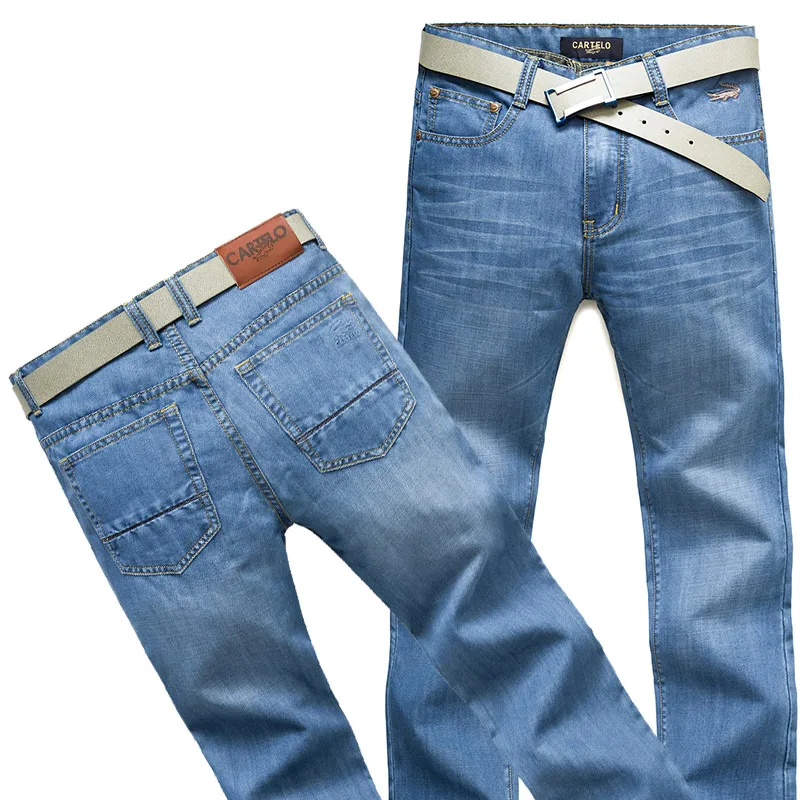 Selected Men's Slim Fit Jean Fashion Mid Waist Light Jeans For Men Clothes Black with Side Pockets 1720 Cartelo Brand 2019 | Мужская