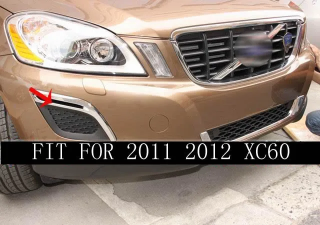 Хром передний бампер противотуманный светильник крышка лампы Планки для VOLVO XC60 2010 2011 2012