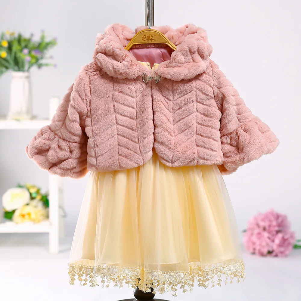 2019 Spring Autumn Jacket For Girls Fur Coat Kids Warm Outerwear Shawl Cape Children Clothes | Детская одежда и обувь