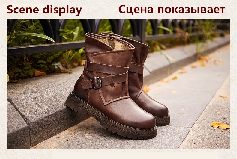 Новинка; повседневные кожаные ботинки; сезон осень-зима; популярная кожаная женская обувь; классические удобные женские ботинки в стиле ретро; мягкий светильник