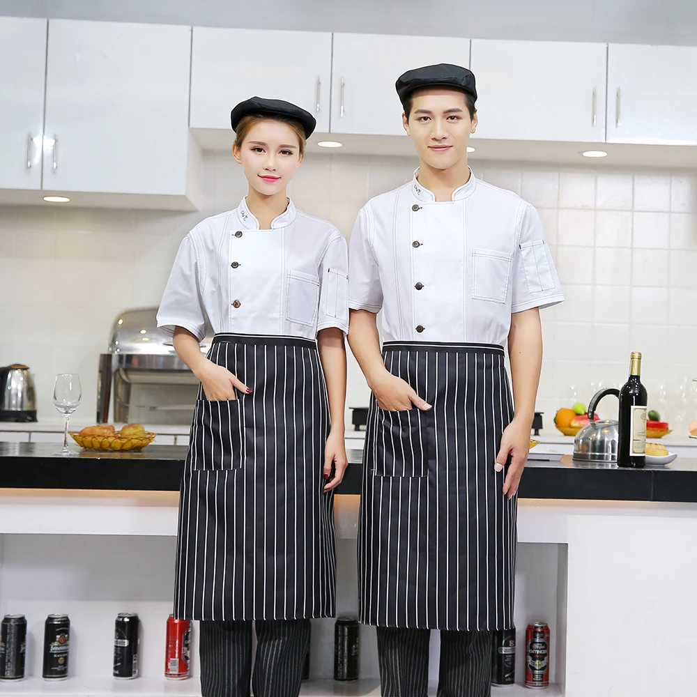 2018 одежда повара Мужская однотонная однобортная Высококачественная форма