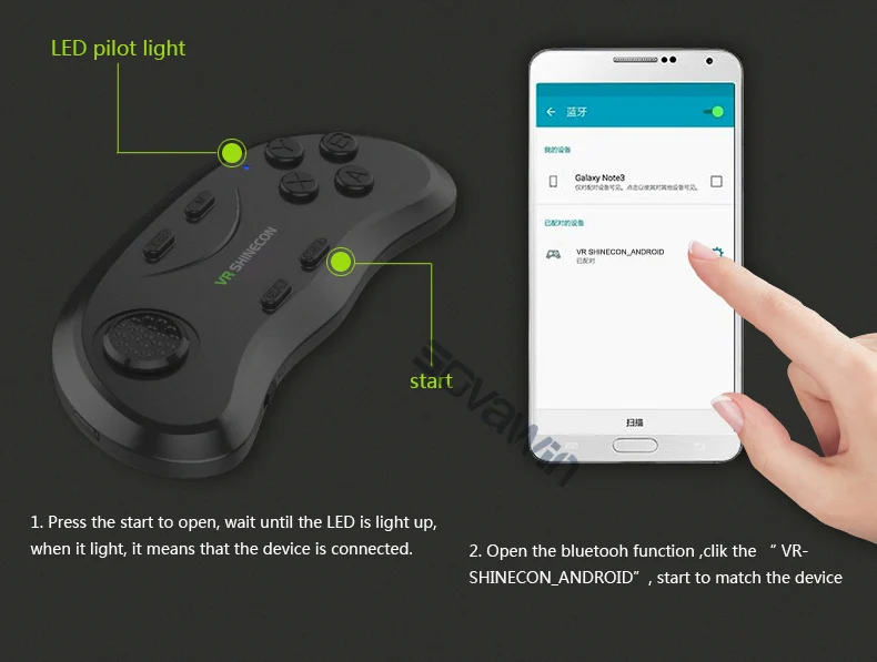 Shinecon Universal VR Controller Wireless Bluetooth Remote Joystick Gamepad Music Selfie 3D Games for IOS Android PC TV