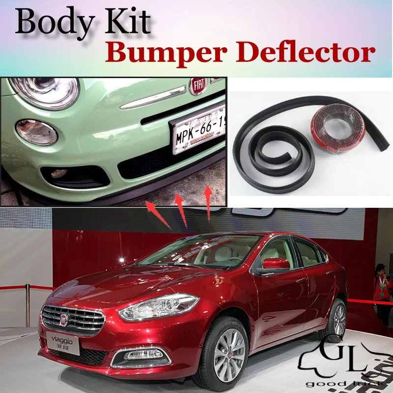 Дефлектор губ бампера для Fiat Viaggio передняя юбка спойлера ДЛЯ вентиляторов TopGear