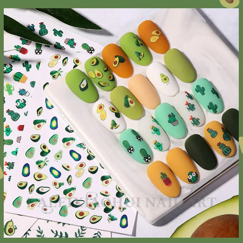 

10pcs/lot Nail Art Cute Stickers 3D Self-Adhesive Stickers For Nail Salon Nail Decals Manicure Nail Art Decoration NL48-49
