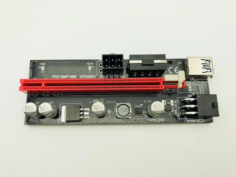 Новейший PCI Express PCIE E 009S Molex 6pin адаптер питания SATA к USB 3 0 кабель 1x до 16X переходная