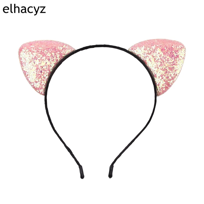 1PC New Cute Glitter Cat Ears Headband Chic Hair Band Shiny Headwear For Girls Hairband Women Party Fashion Accessories |