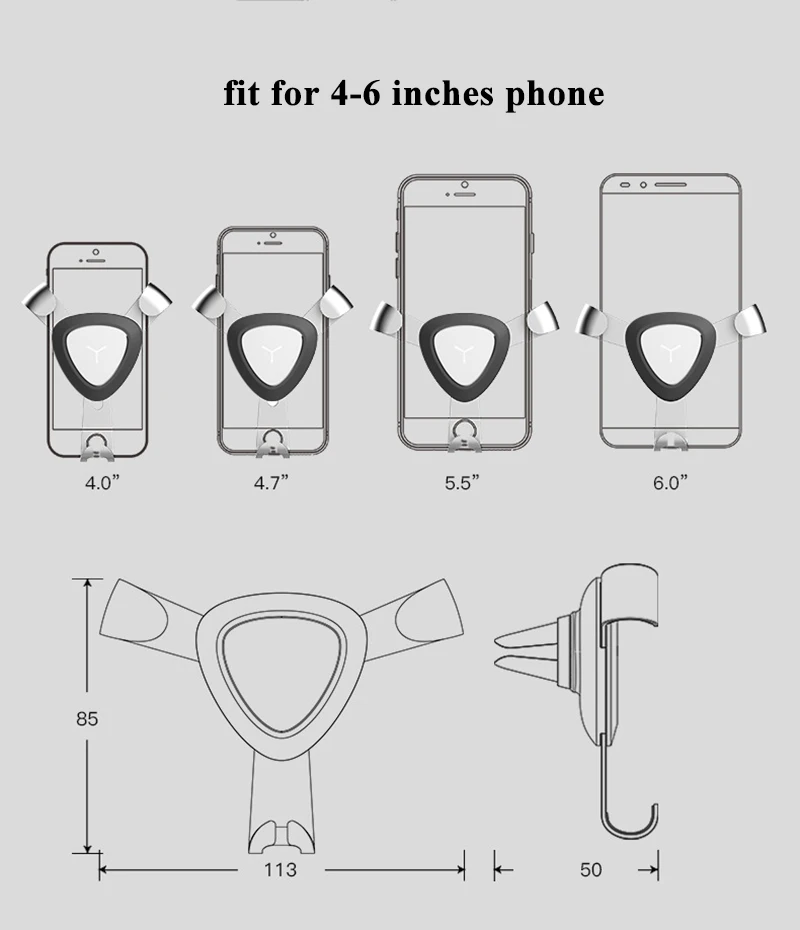 Универсальный автомобильный гравитационный держатель для телефона iPhone X XS Max