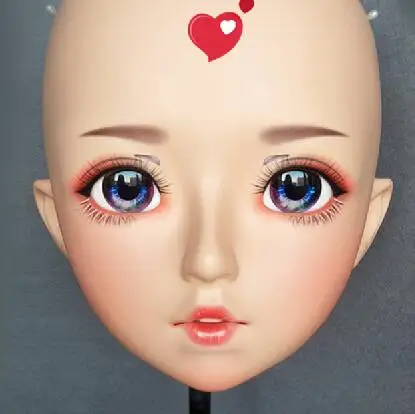 Special makeup Zhu-04) женские милые девушки смолы половина головы кигуруми BJD глаза кроссдресс косплей японского аниме ролевая маска Лолиты с глазами и парик - Цвет: Special makeup