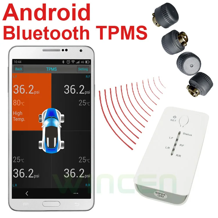 Беспроводная система контроля давления в шинах TPMS Android Bluetooth внешняя поддержка