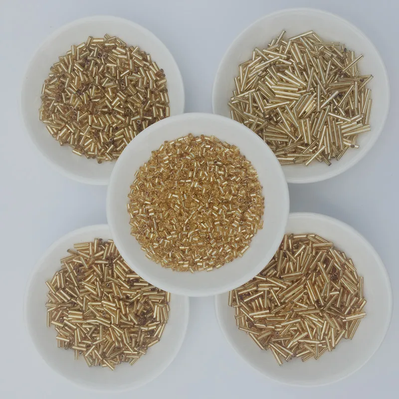 20 г/лот нескольких размеров золотистый Чешский Стекло Seedbeads Spacer трубки Стеклярус