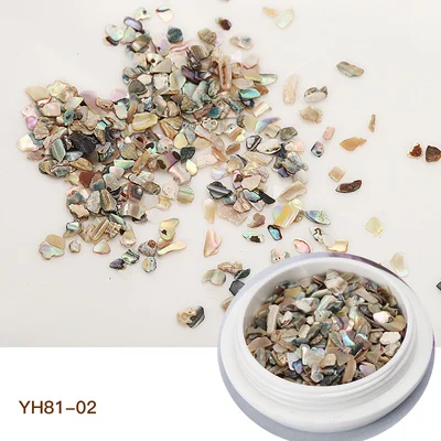 YH81-02 1 коробка для ногтей Seashell Paillette Sequins Abalone Sequins DIY Дизайн ногтя маникюрные неровные ногти с блестками для украшения ногтей - Цвет: YH81-02