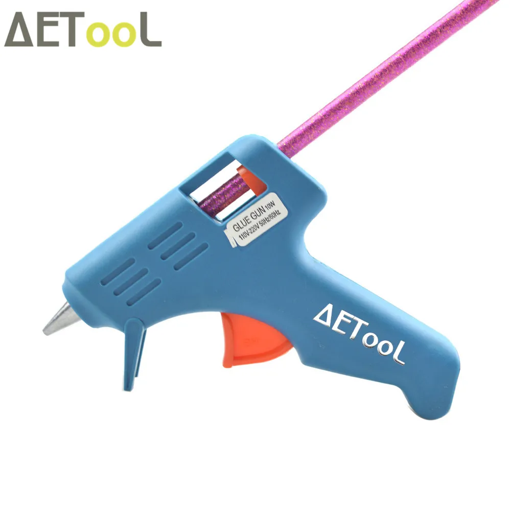 AETool 10 Вт Мини Синий термо пистолет тепловой горячий клей для ремонта DIY
