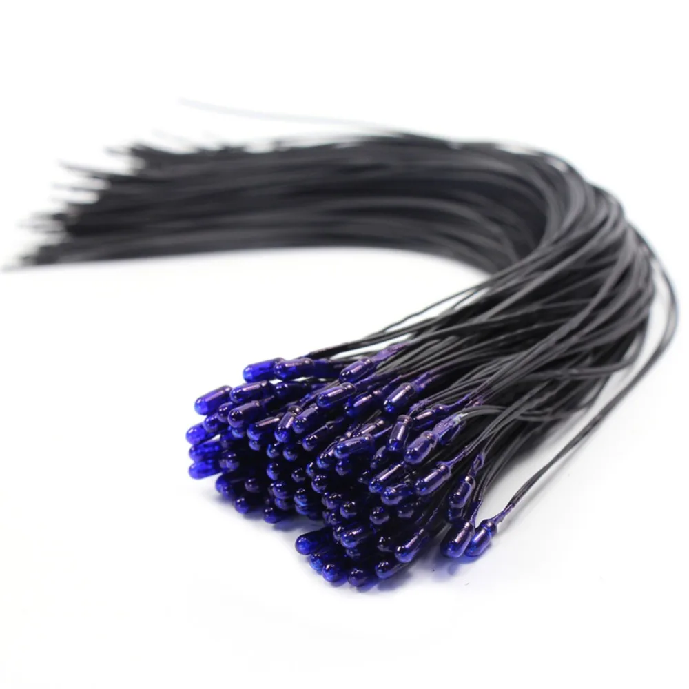 

50pcs Blue Color Grain of Wheat 3mm 12V 18cm Pre Wired Mini Bulbs MP1812B