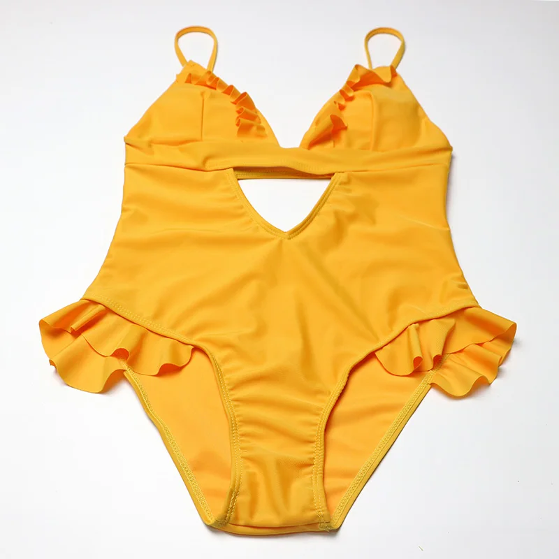 Купальник женский желтый с высокой талией|swimwear ladies|bainbain femme |