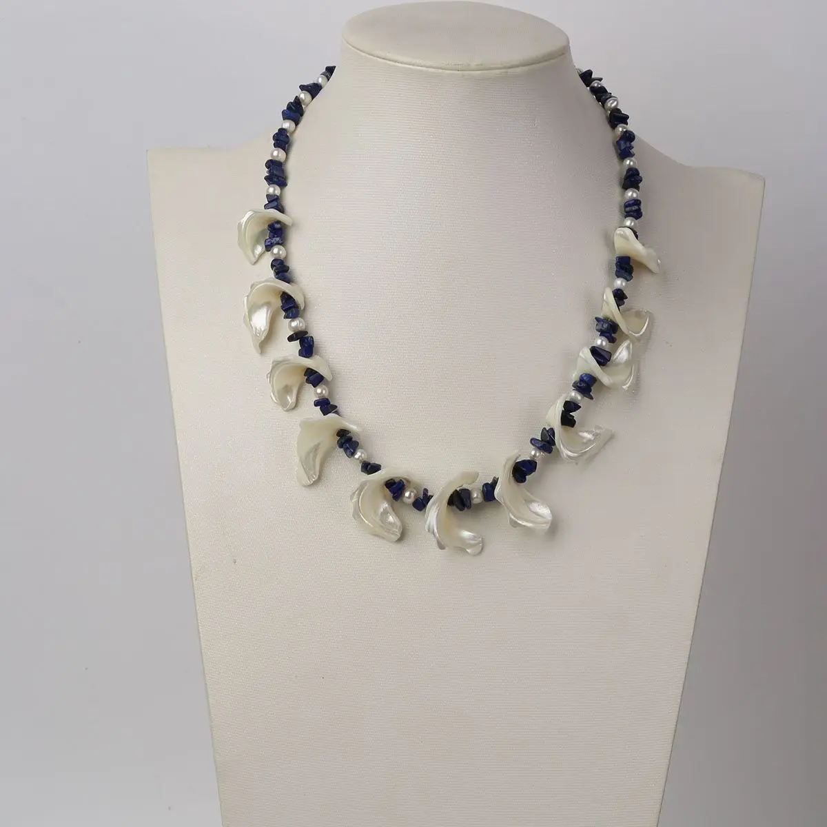 YACQ Lapis Lazuli Mother of Pearl 925 Sterling Silver Choker Necklace Dangle Drop Earrings Jewelry Set Gifts for Women Mom | Украшения и