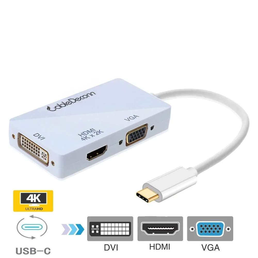 Многопортовый адаптер для Macbook Dell XPS USB C Type c Thunderbolt 3 to DisplayPort DP 4K HDMI VGA DVI 1080P|thunderbolt