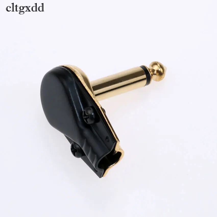 

10Pcs Brass Gold Plated 6.35 mm Mono 2Pole 90Degree L Type Audio Plug Jack 6.35mm Guitar Phono Pancake 1/4 Inch Connector