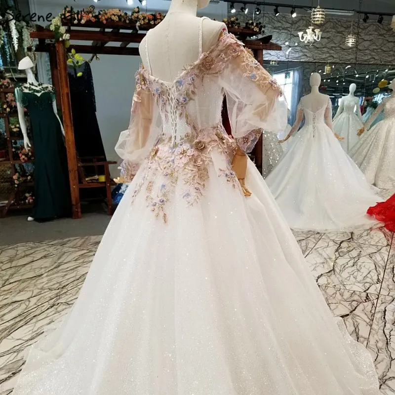Белые сексуальные вечерние платья ручной работы с цветами и жемчугом 2019