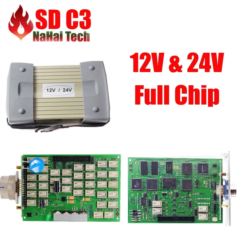 Хорошее качество V2019.12 MB Star C3 SD подключения mb c3 поддерживает 12 В и 24 В автомобили и грузовики с реле NEC автоматический диагностический сканер
