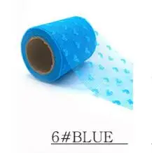 lake blue 7,5 см* 10 ярдов любовь Тюль катушка ремесло органзы DIY Runner Тюль рулоны марля для свадебной вечеринки Рождество украшения - Цвет: lake blue