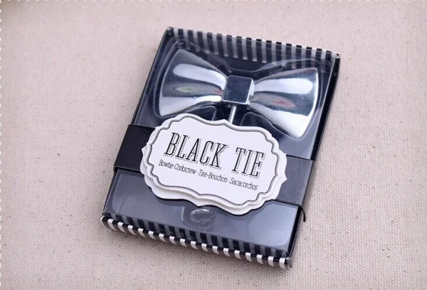 100 шт./лот открывалка для бутылок с черным галстуком штопор красного вина подарки