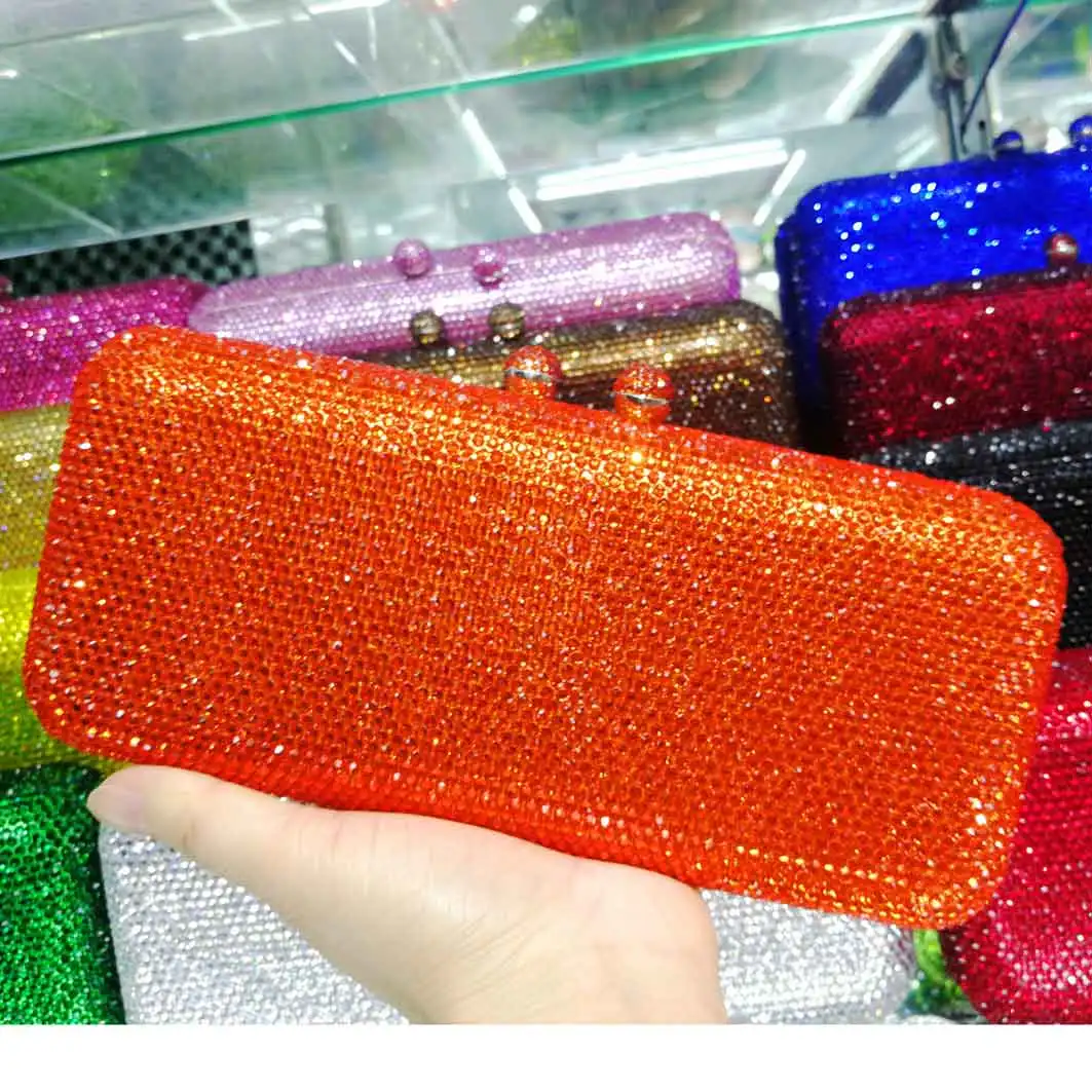 orange Yollew Зеленый Кристалл вечерние свадебные клатчи дешевле Горячие Кристалл вечерние сумки женские цепи сумки на плечо - Цвет: orange