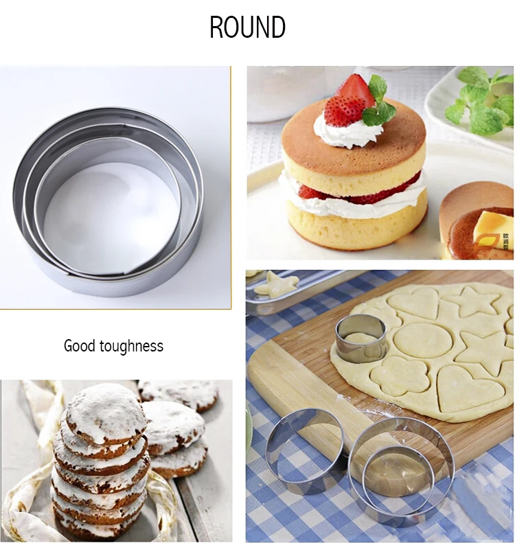 3 шт./компл. резак для печенья из нержавеющей стали большой круглой формы форма