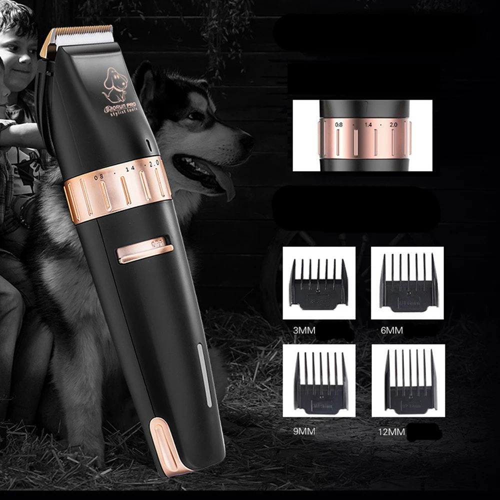 Professional Dog Hair Trimmer Rechargeable Pet Clipper Animals Grooming 2000mA Battery Cat Cutters | Дом и сад