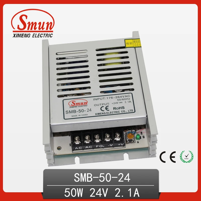 50 Вт ультра тонкий тип одиночный режим переключения питания 24 В 2.1A AC DC