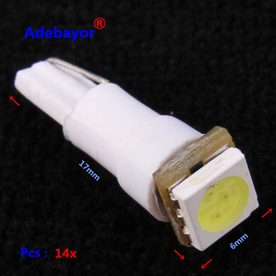14 x Бесплатная доставка автомобиля T5 74 5050 smd 1 Светодиодные лампы Инструмент Dashboard