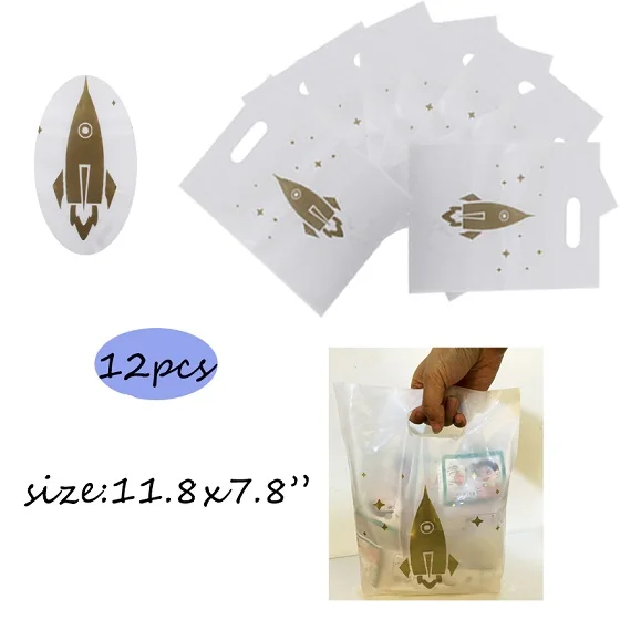 12pcs gift bags 12 шт./лот космический выбор для детского праздника день рождения, детский душ сувениры браслет светящийся шар Рождественский чулок - Цвет: 12pcs gift bags