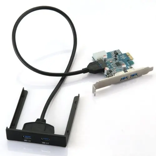 CAA Горячая PCI Express E карта 2 порта концентратор адаптер + USB 3 0 Передняя панель 5