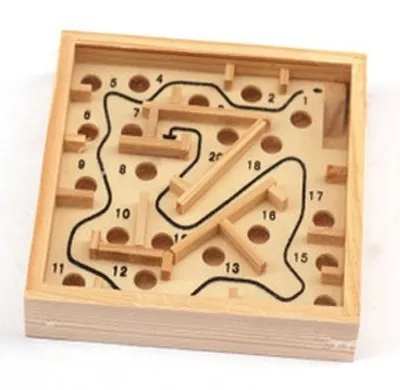 Головоломка деревянный игровой лабиринт пальмовый Балансирующий стальной шар 20