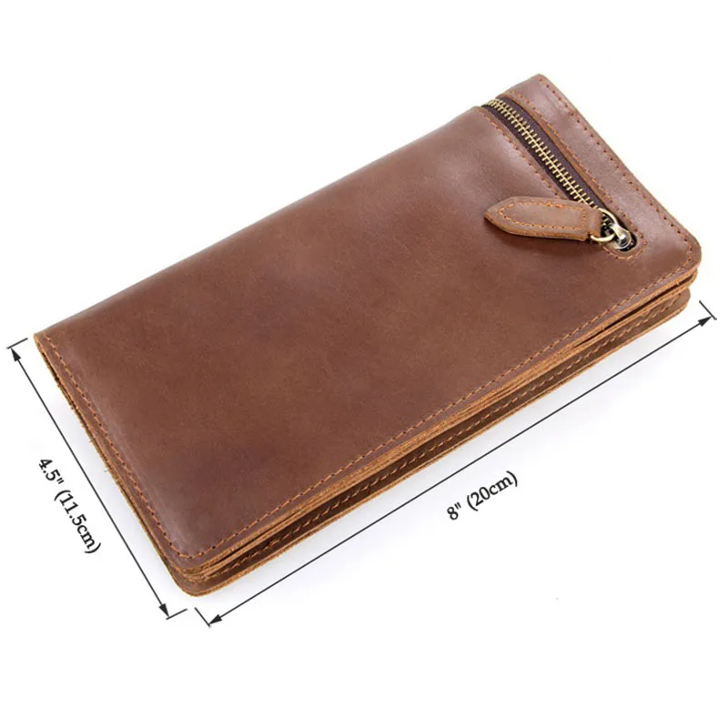 2017 Vintage Genuine Leather Men Wallet with Card Holders Bifold Zipper Business Clutch Bag High Quality | Багаж и сумки
