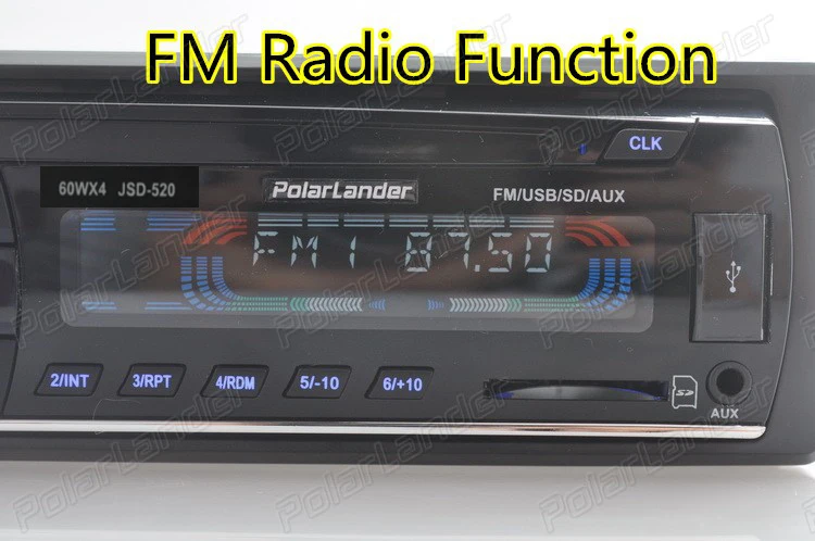 Polarlander Buletooth автомобильный стерео радио MP3 плеер FM USB SD TF AUX IN 12 в 1 Din с пультом дистанционного управления Автоэлектроника сабвуфер