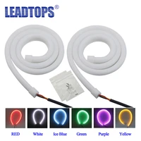 leadtops 2pcslot 60cm car led universal flexible drl dual color car led daytime running light with turning single light ce