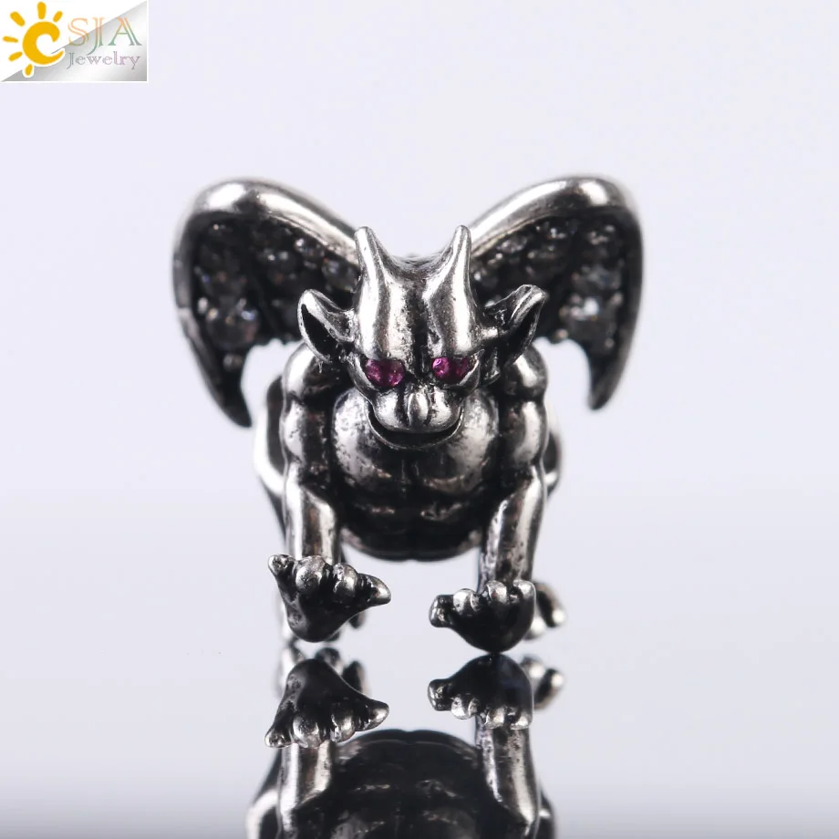 CSJA летучая мышь ювелирные подвески для женщин и мужчин античный серебряный цвет