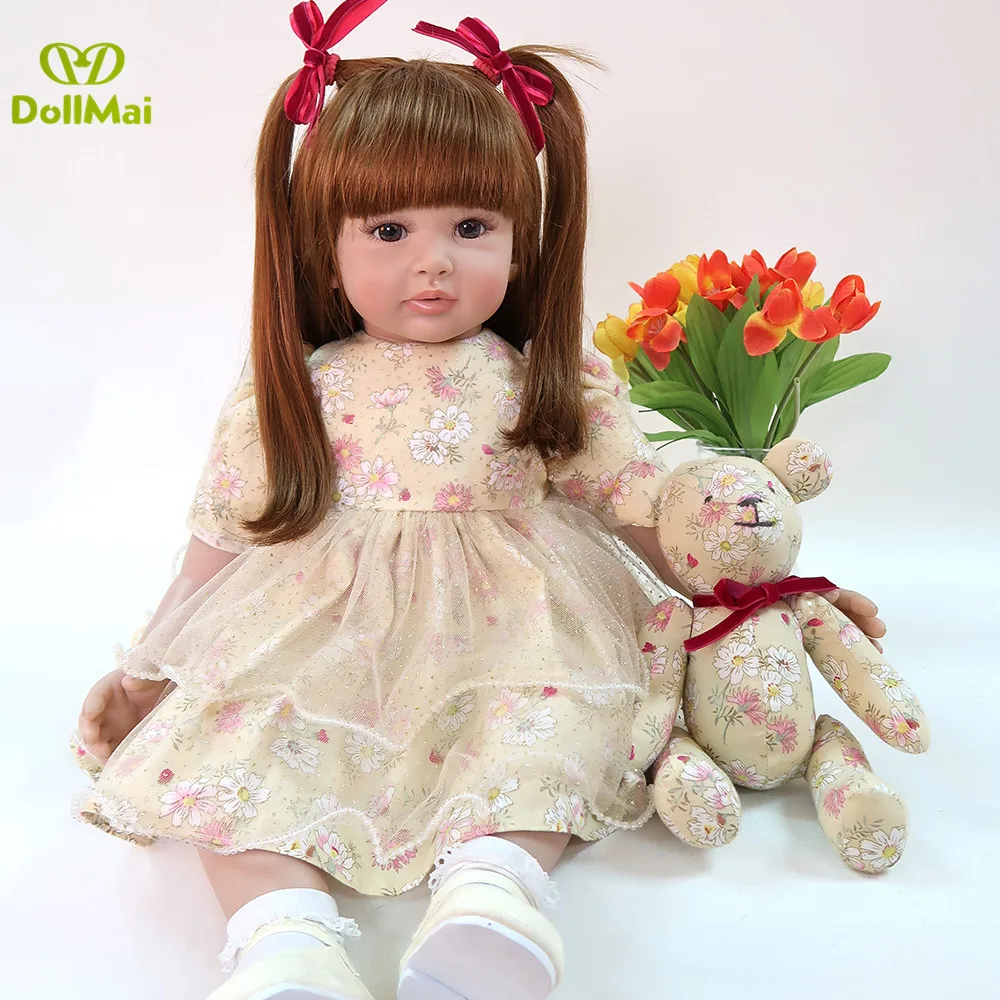 Кукла младенец DollMai 60 см большая виниловая силиконовая кукла эксклюзивная модель