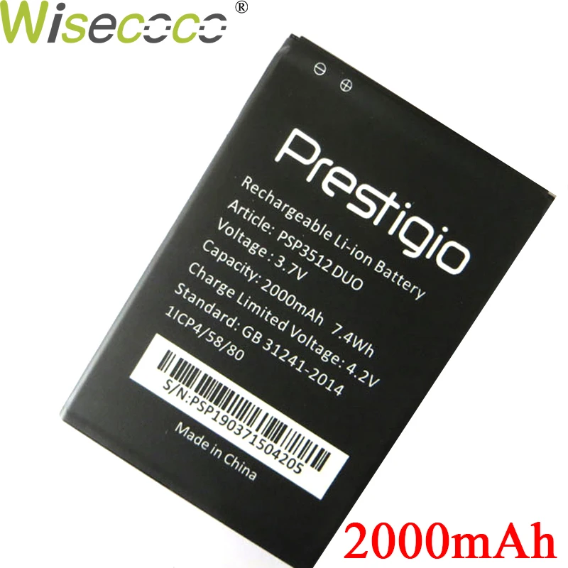 Wisecoco 3000 мАч аккумулятор для Prestigio Muze B3 psp 3512 DUO psp 3512DUO телефон замена батареи+ номер отслеживания